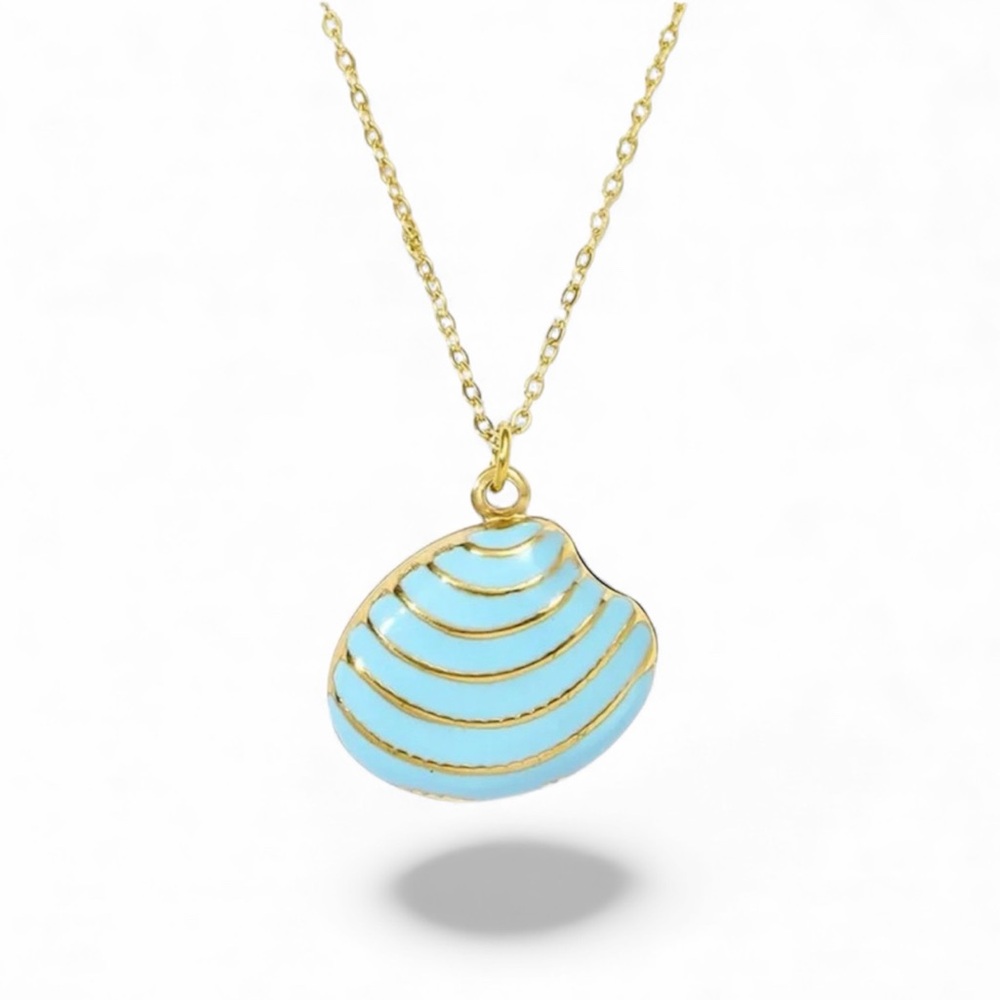Ocean Breeze Blue Shell Necklace